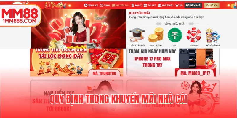 Quy định trong khuyến mãi nhà cái
